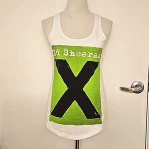 ED SHEERAN logo X graphic racetrack tank tee Medium EUC